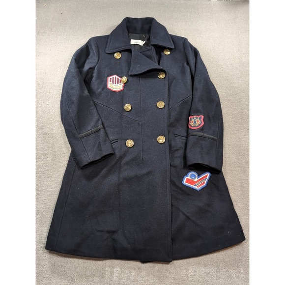 Coach Jackets & Blazers - Coach Womens‎ 1941 Naval Officer Pea Coat Navy Blue Double Breasted Patch Size 0